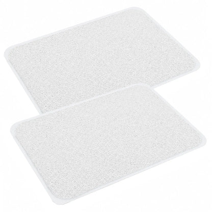 2 Pack Non-Slip Loofah Shower Mats 75x44cm Bathroom Bath Mat Machine Washable with Suction Caps Quick Drain