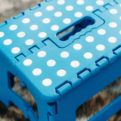 Plastic Folding Stool Portable Chair Outdoor Camping Blue - Image 4
