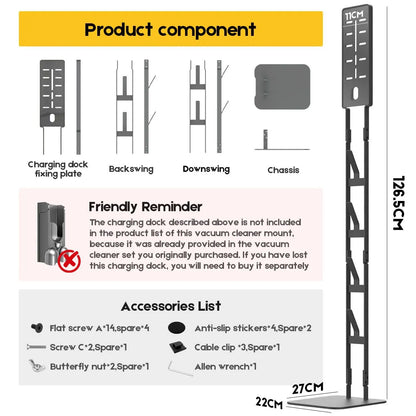 Mershine Vacuum Stand for Dyson V16 G5 V15 V11 V10 V8 V7 V6, Carbon Steel Cordless Vacuum Holder - Image 2
