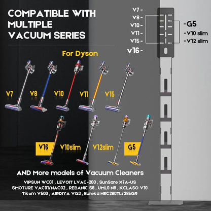 Mershine Vacuum Stand for Dyson V16 G5 V15 V11 V10 V8 V7 V6, Carbon Steel Cordless Vacuum Holder - Image 4