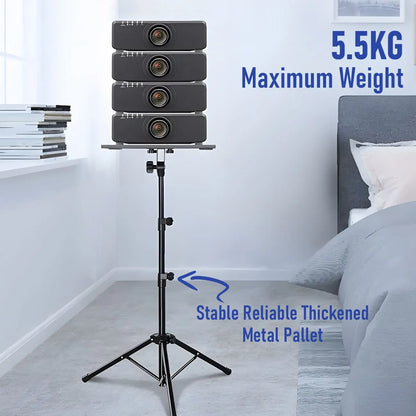 Adjustable Projector Stand with 360° Phone Holder, 57–125cm Folding Tripod Floor Stand for Laptop, Tablet & Projector - Image 5