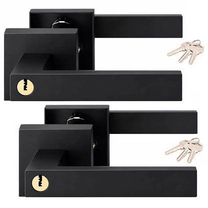Matte Black Privacy Door Lever Handles with Keys, 2 Pack Heavy Duty Interior Door Lockset, Adjustable 60/70mm Backset, Reversible for Bedroom Bathroom Home Office - Image 7