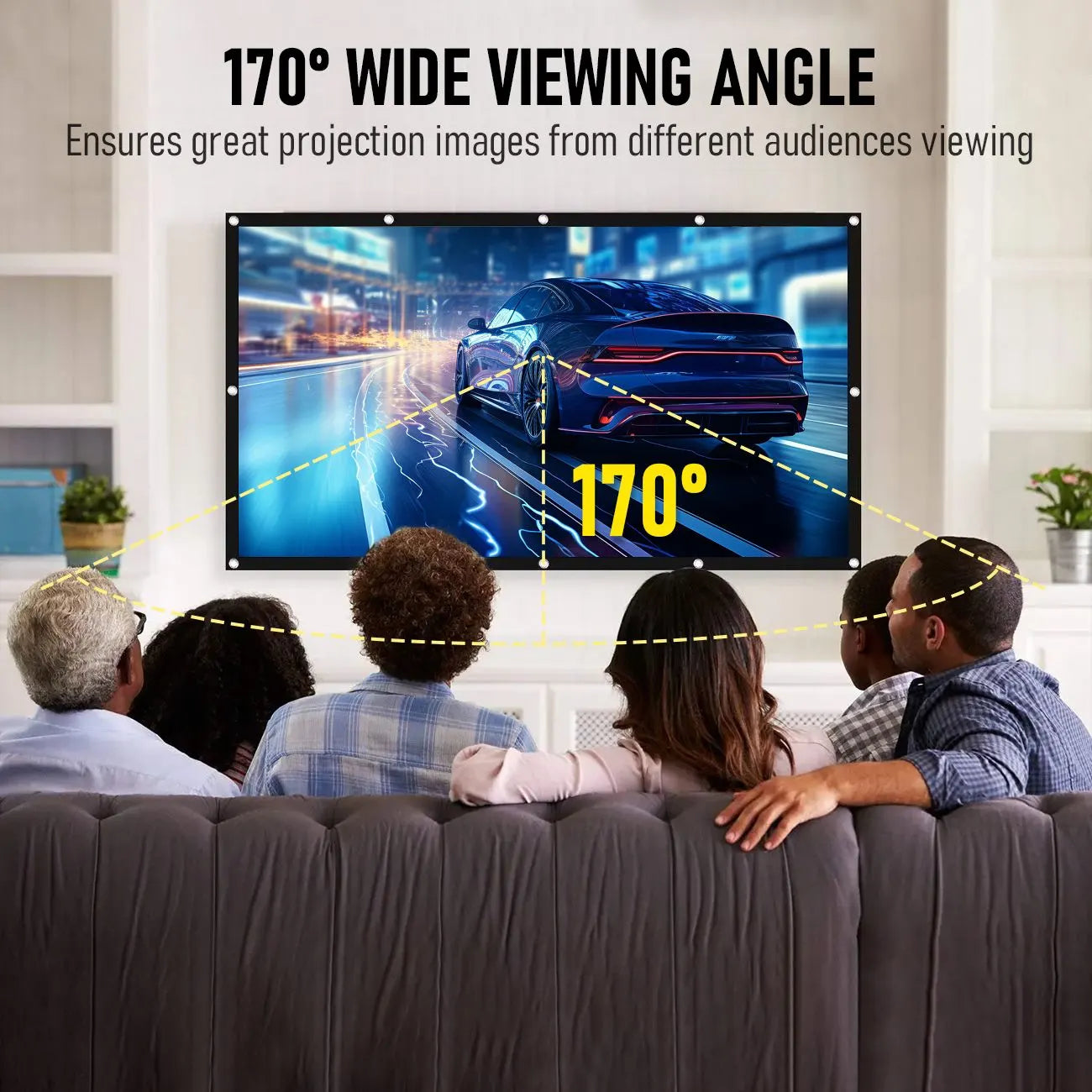 120 Inch Foldable Projector Screen 16:9, 4K HD Compatible Double-Sided Movie Screen, Washable Anti-Crease Portable Display for Indoor Outdoor Home Theater & Events - Image 3