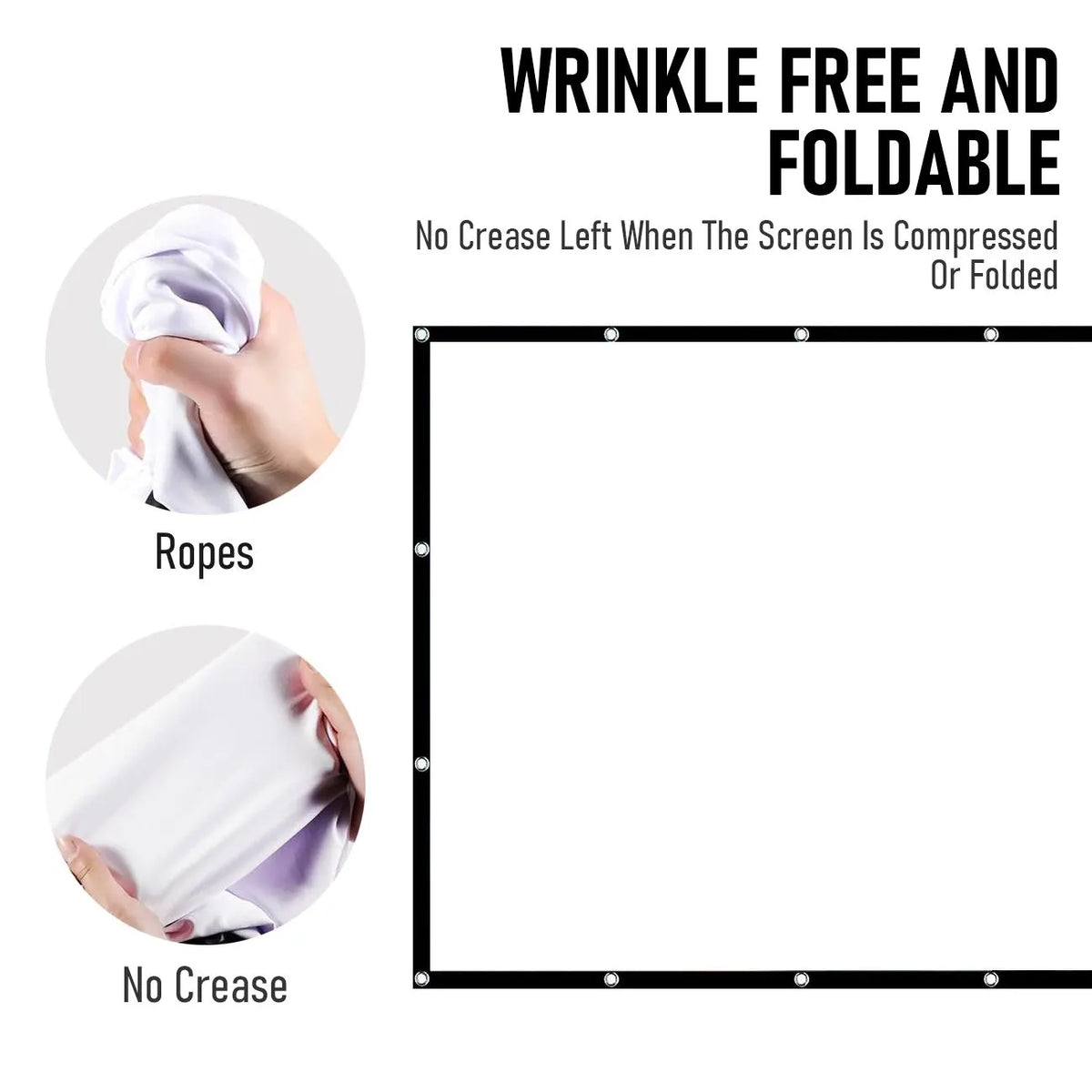 120 Inch Foldable Projector Screen 16:9, 4K HD Compatible Double-Sided Movie Screen, Washable Anti-Crease Portable Display for Indoor Outdoor Home Theater & Events - Image 6