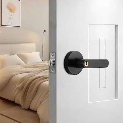 2 Pack Privacy Door Lever Handle with Key, Heavy Duty Interior Door Lock, Round Design, Matte Black - Image 7