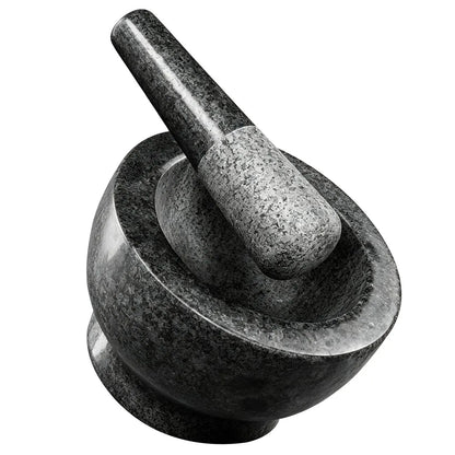 Granite Mortar and Pestle Set, 480ml Heavy Duty Stone Grinder Bowl with 15.5cm Pestle, Dark Grey, Manual Spice Grinder for Guacamole, Salsa, Pesto, Herbs, Spices, Nuts & Seeds - Image 8