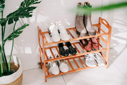 Bamboo 3 Tiers Layers  Storage Shoe Rack & Organiser - Image 3