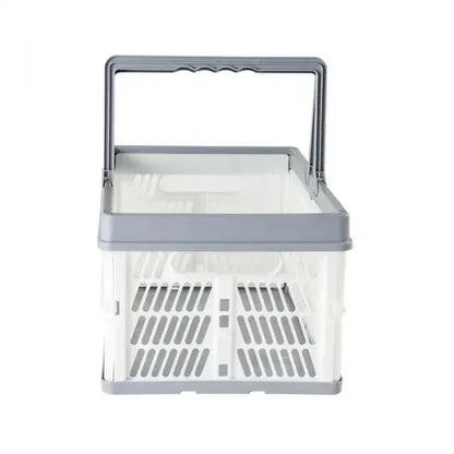 Collapsible Plastic Grocery Shopping Baskets Storage Crates with Handles - Image 2
