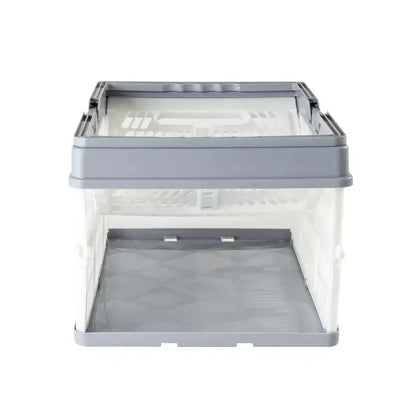Collapsible Plastic Grocery Shopping Baskets Storage Crates with Handles - Image 3