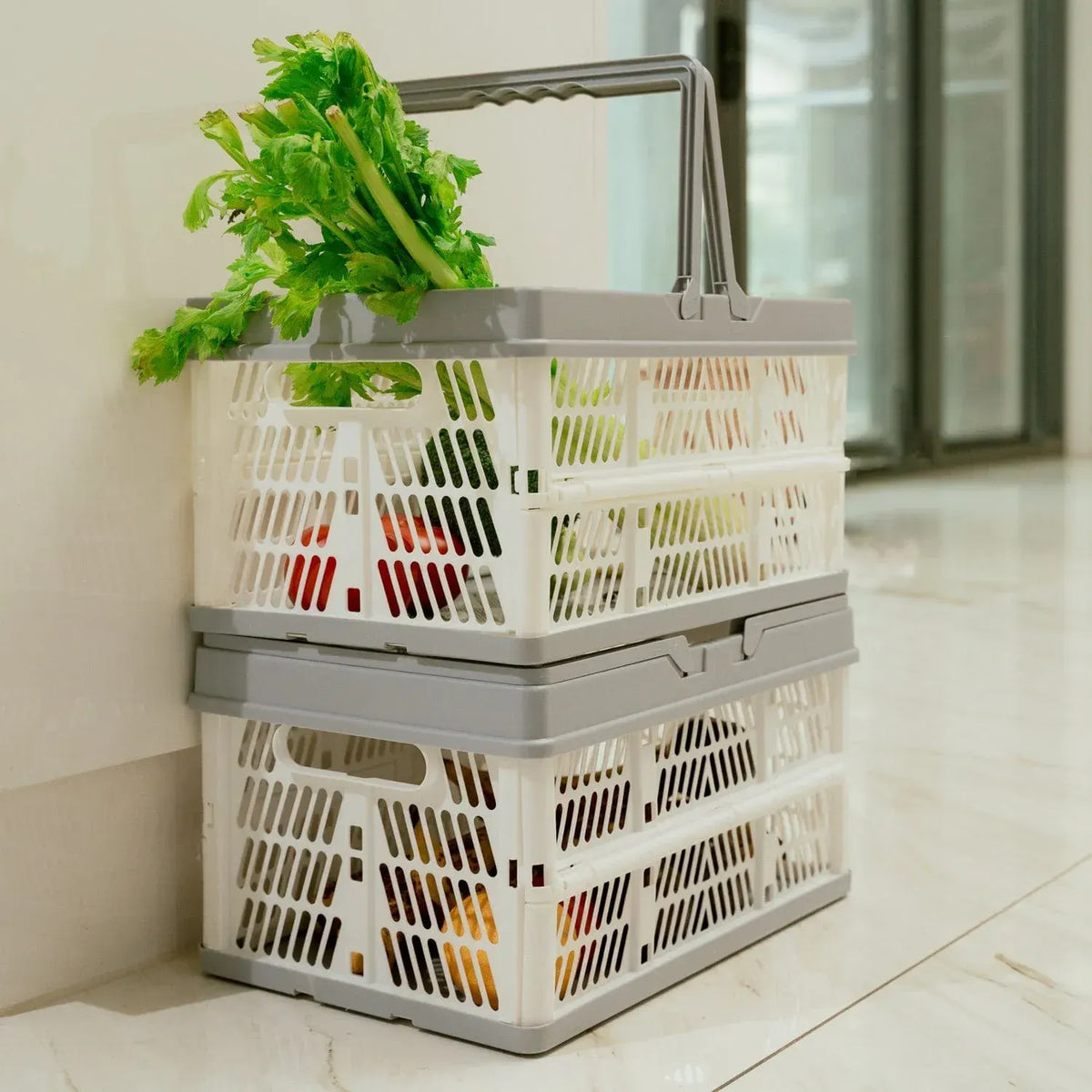 Livingtoday Collapsible Shopping Basket with Handle Medium - 19L - Image 4