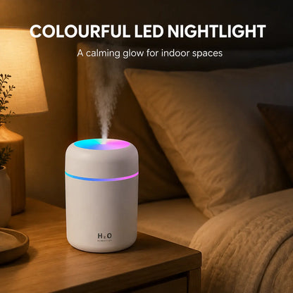 Living Today Mini Ultrasonic Humidifier USB LED Night Light 2 Mist Modes 300ml - Image 6