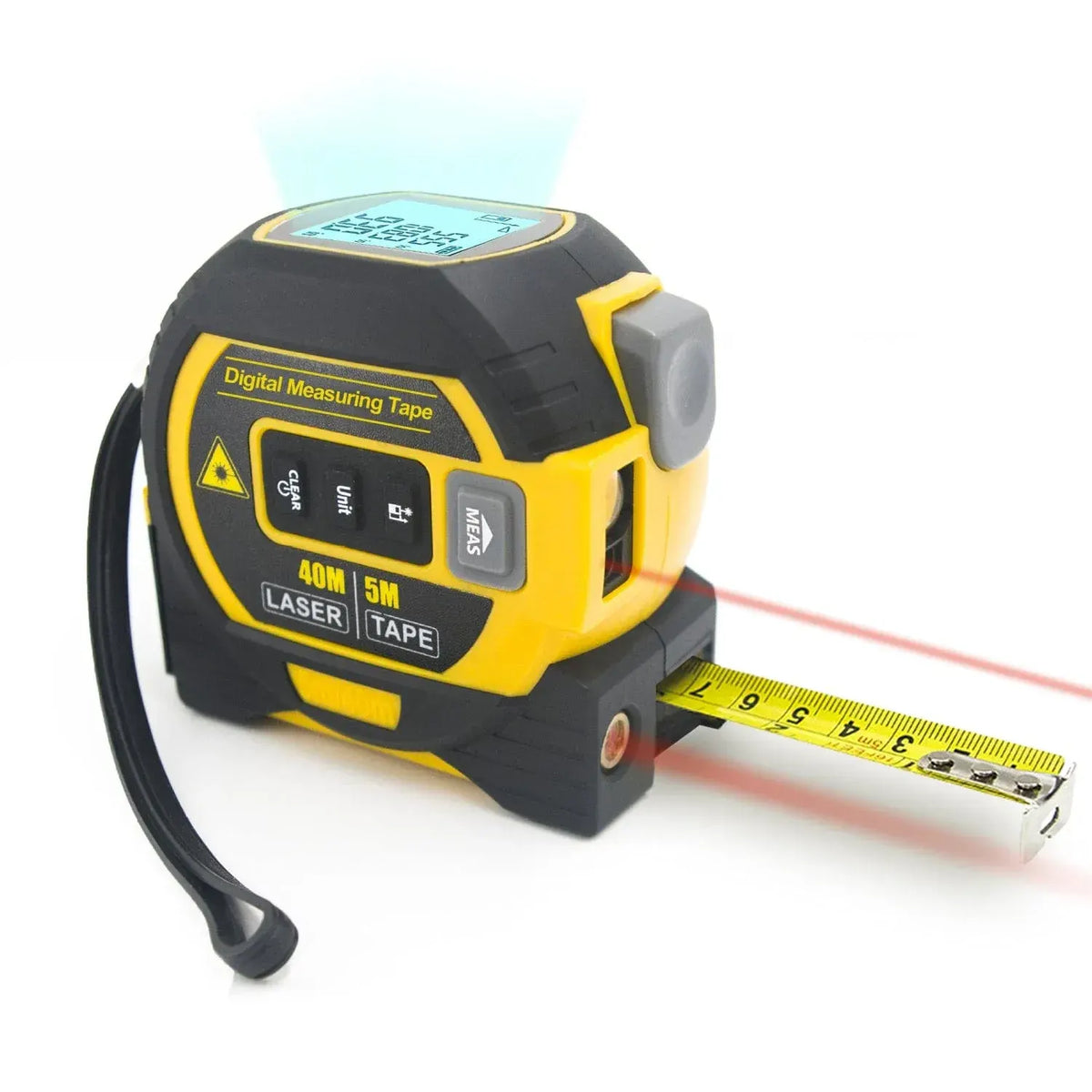 40m Laser Measure, Cross-line Laser Level, 5m Tape Measure Yellow - Image 2