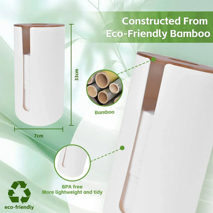 Bamboo Lid Toilet Roll Storage Holder - Image 3