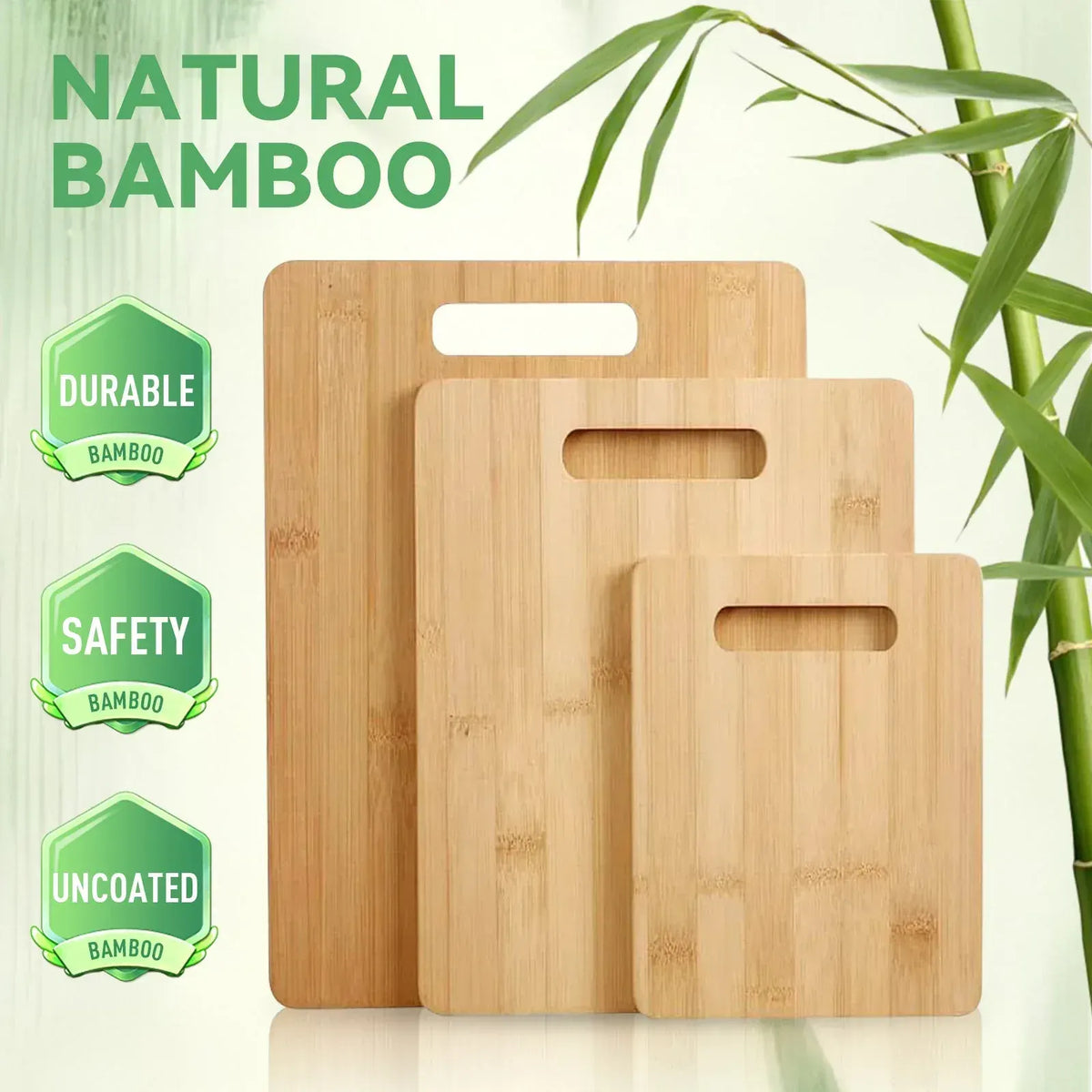 3-Piece Bamboo Cutting Board Set – Cheese, Fruit, Vegetable & Kitchen Chopping Boards
