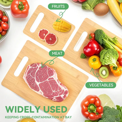 3-Piece Bamboo Cutting Board Set – Cheese, Fruit, Vegetable & Kitchen Chopping Boards - Image 4