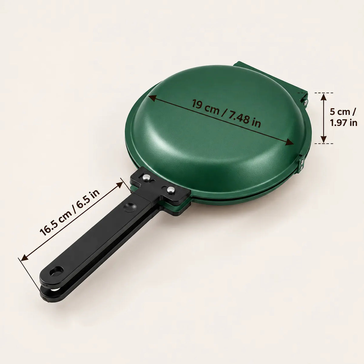 Double-Sided Non-Stick Frying Pan, Flip Pancake Pan with Heat-Resistant Handle for Eggs, Pancakes & Toast, Gas Electric & Ceramic Stoves-Green - Image 7