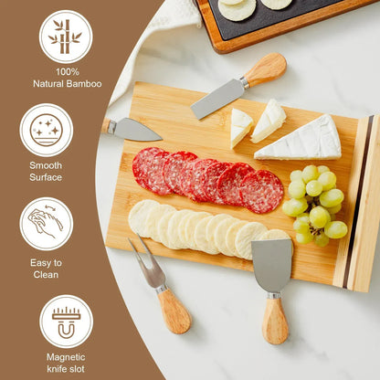 Bamboo Cheese Board and Knife Set - Image 4
