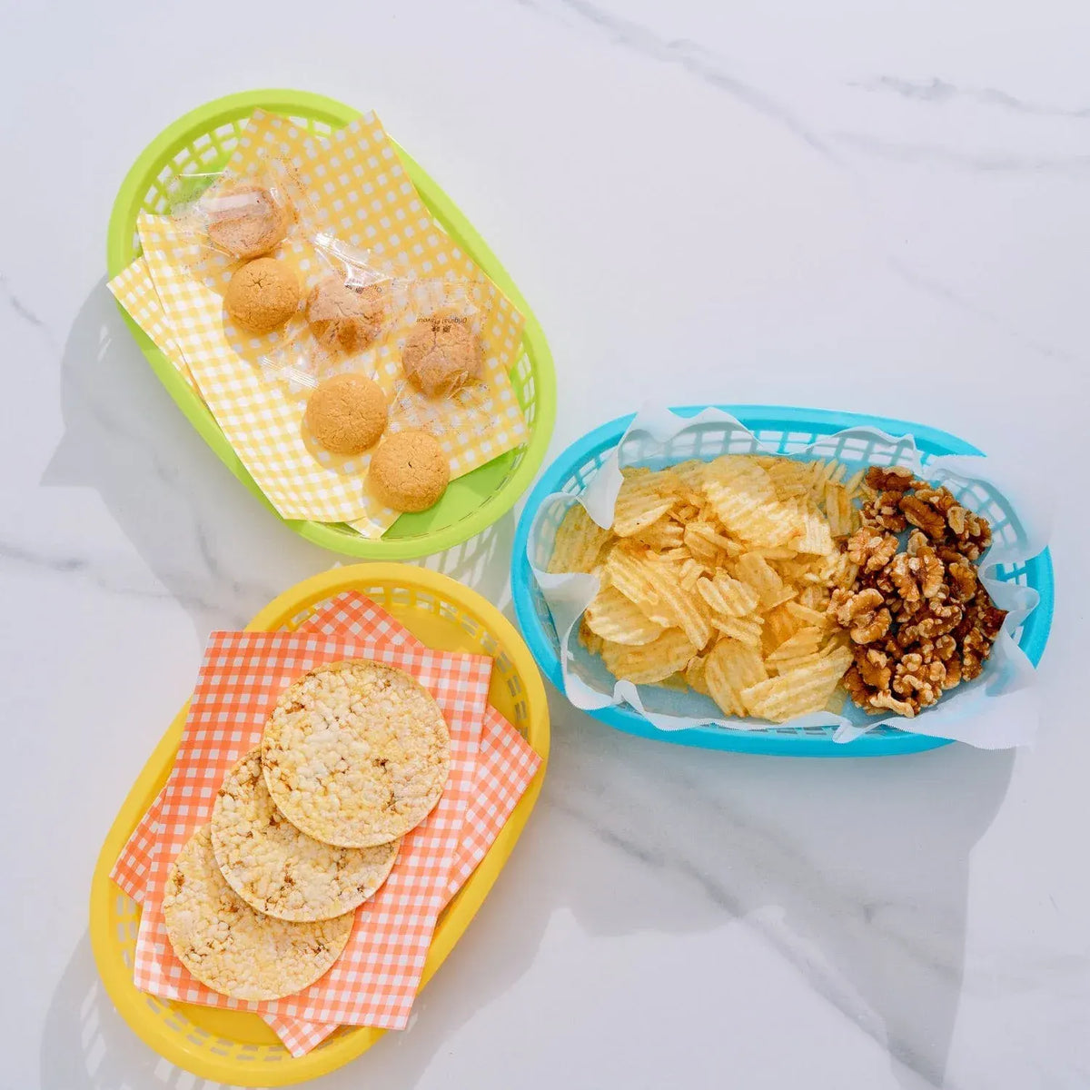 3 Pcs Cook Easy Oval Plastic Snack Baskets - Image 2