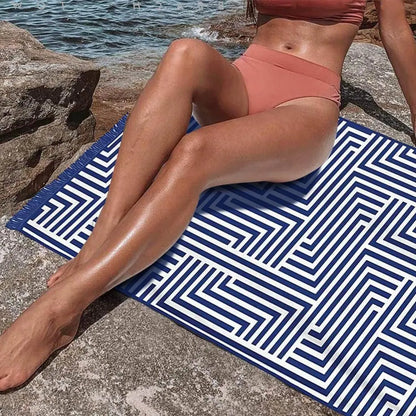 Rectangular Beach Towel with Tassel - Image 2