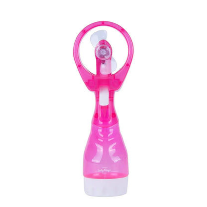 Handhold Battery Powered Personal Water Spray Fan-Blue/Pink - Blue - Image 7
