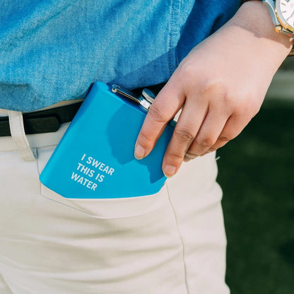 175ml Stainless Steel Hip Flask w Funny Quotes-Blue - Image 2