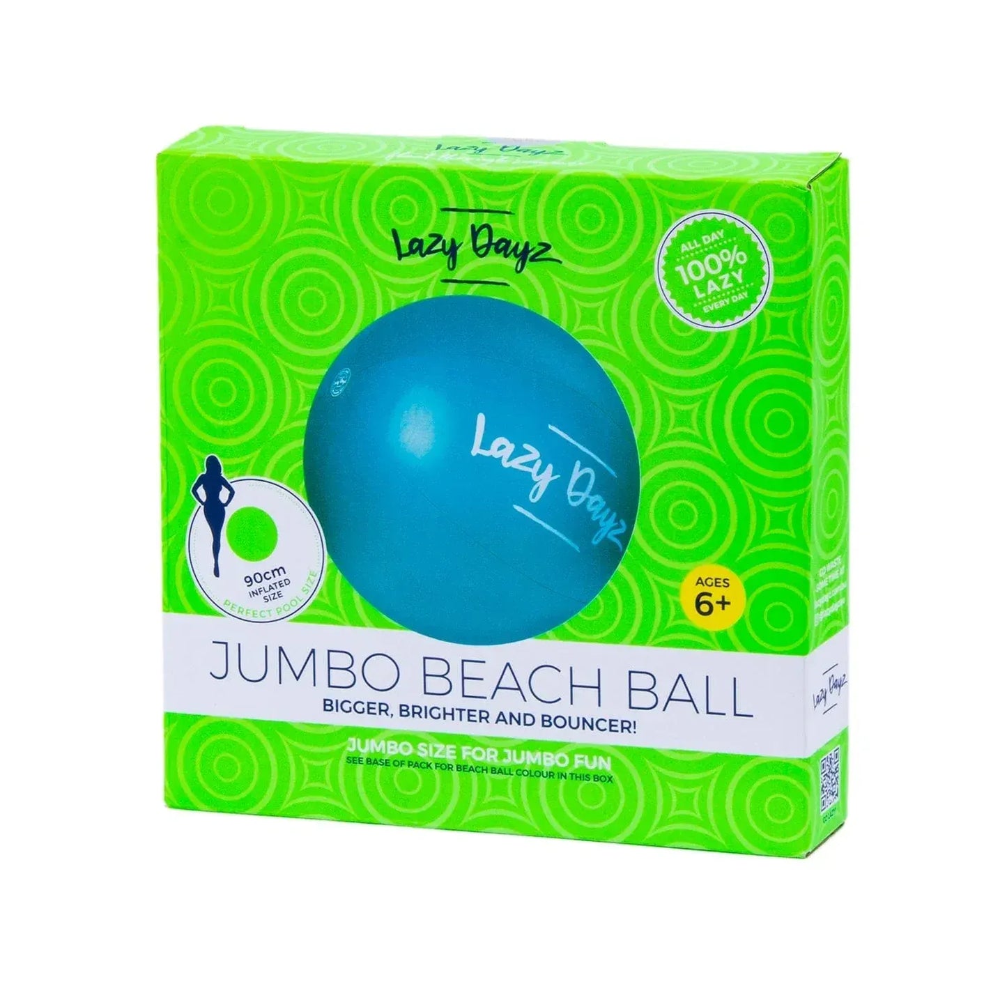 90cm Lazy Dayz Inflatable Jumbo Beach Ball - Teal - Image 2