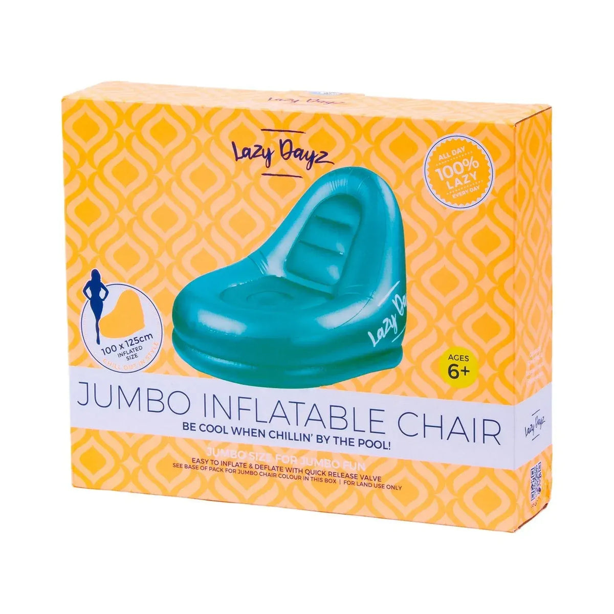 Lazy Dayz Jumbo Inflatable Chair - Teal - Image 3
