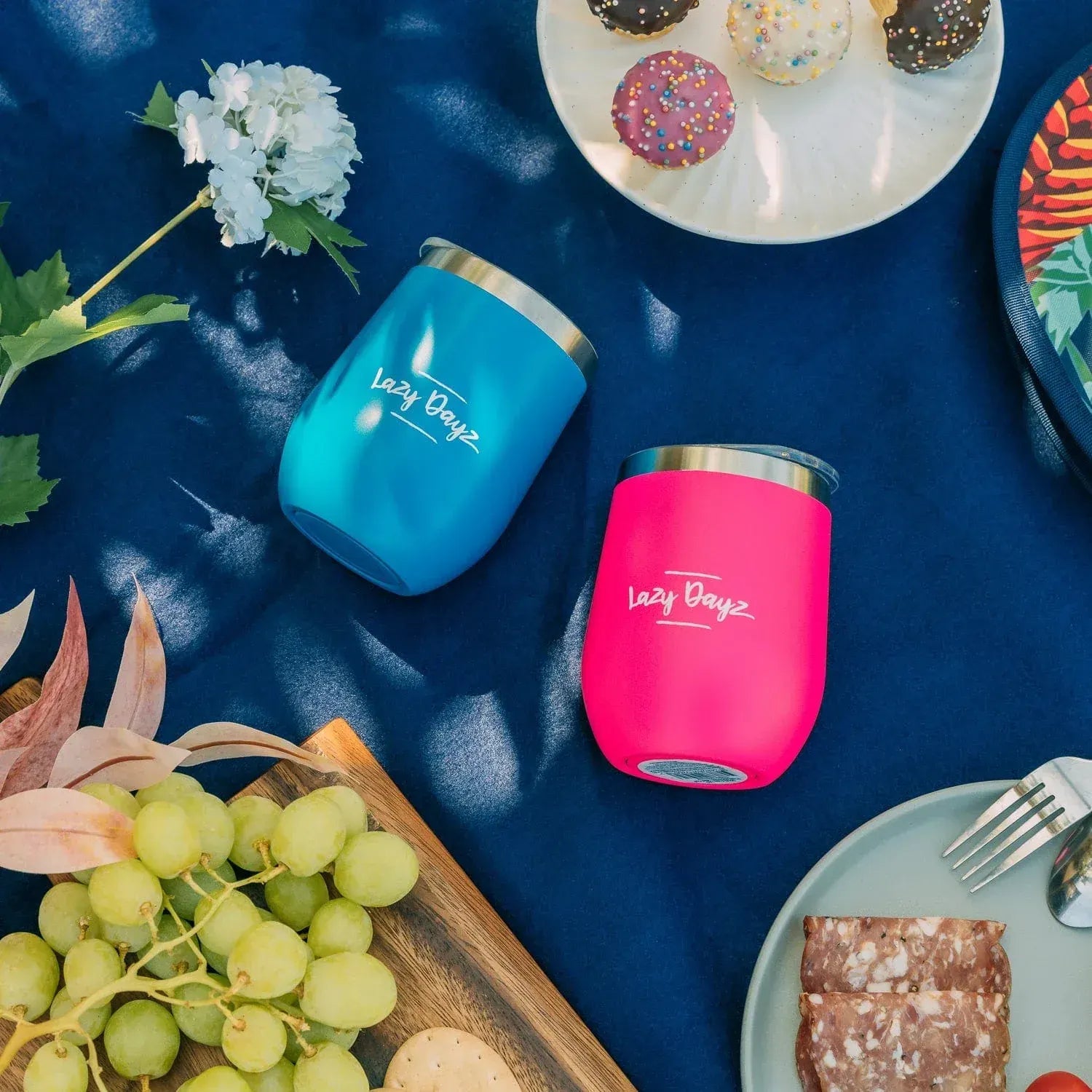 Lazy Dayz Stemless Wine Cup 350ml - Blue - Image 4