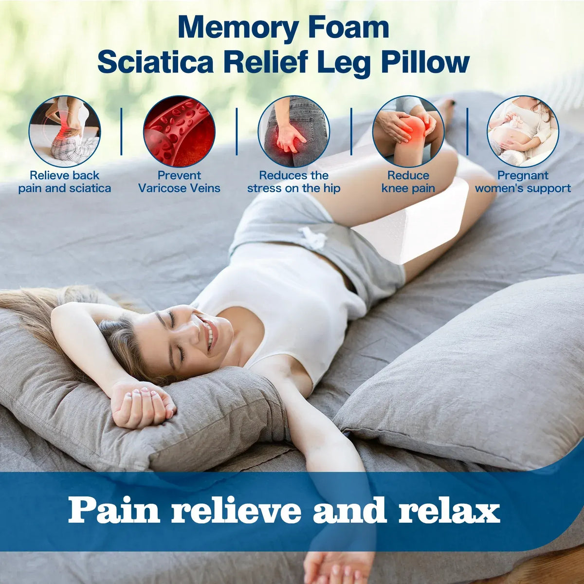 Memory Foam Sciatica Relief Leg Pillow - Image 3