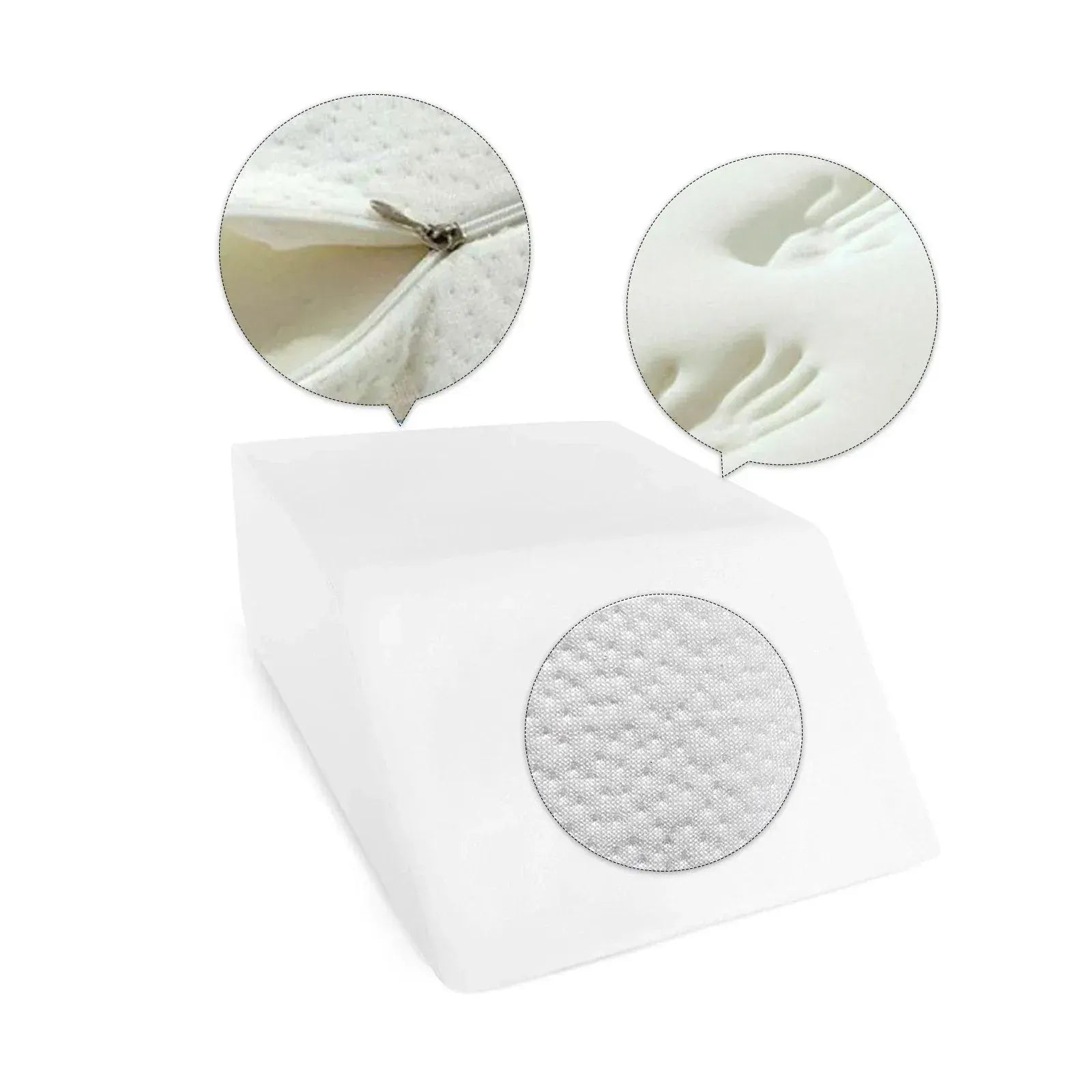 Memory Foam Bed Wedge Leg Support Elevation Pillow with Washable Breathable Cover 60.5 x 50 x 22cm - Image 5