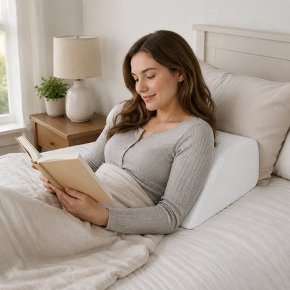 Memory Foam Bed Wedge Leg Support Elevation Pillow with Washable Breathable Cover 60.5 x 50 x 22cm - Image 6