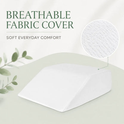 Memory Foam Bed Wedge Leg Support Elevation Pillow with Washable Breathable Cover 60.5 x 50 x 22cm - Image 9