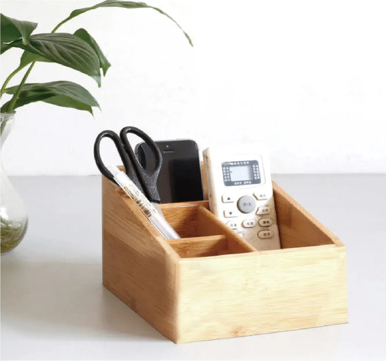 Bamboo Storage Box with 4 Slots - Image 2