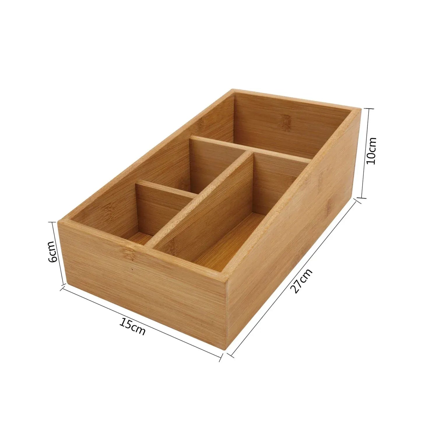 Bamboo Storage Box with 4 Slots - Image 5