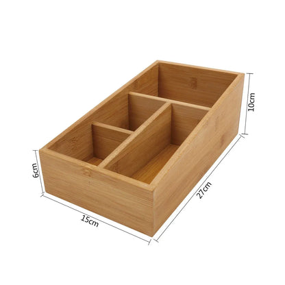 Bamboo Storage Box with 4 Slots - Image 5