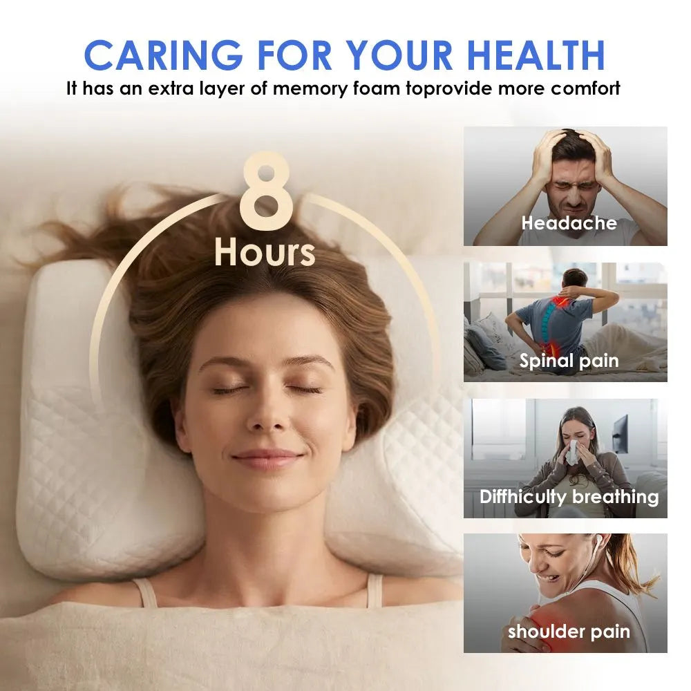 CPAP Contour Memory Foam Pillow – Ergonomic Neck Support, Pressure-Relieving Design for Side & Back Sleepers - Image 6
