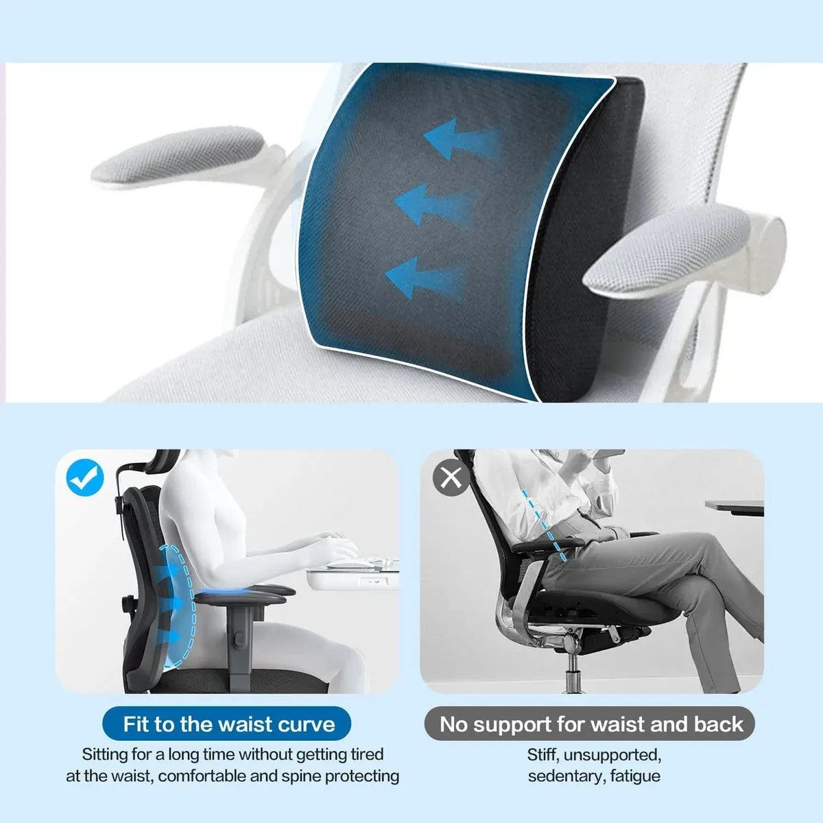 Bamboo Memory Foam Lumbar Support Cushion - Image 4