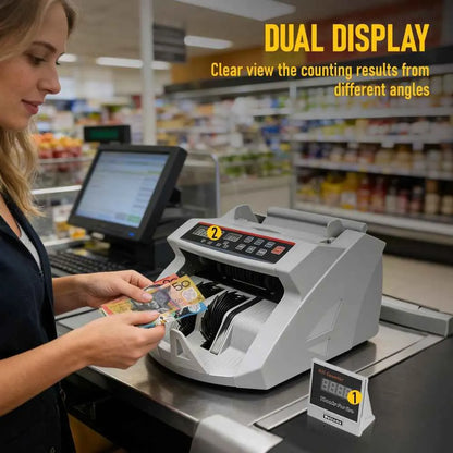 Automatic AUD Money Counter Machine with UV/MG/IR Detection, High-Speed Banknote Counter & Digital Display(29.2x24.6x17.8cm) - Image 2