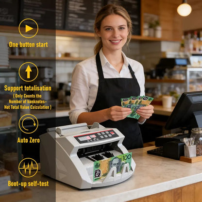 Automatic AUD Money Counter Machine with UV/MG/IR Detection, High-Speed Banknote Counter & Digital Display(29.2x24.6x17.8cm) - Image 8