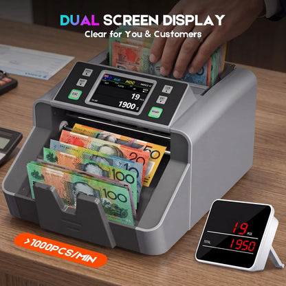Mixed Denomination Money Counter with Counterfeit Detection, Touch Screen, and CIS/UV/MG/IR/MT, USD, AUD, EUR, CAD Cash Counter for Business, Merchant - Image 4
