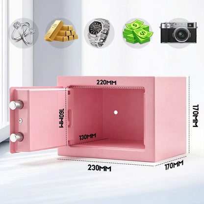 6.4L Digital Safe Box, Electronic Security Safe with Keypad & 2 Emergency Keys, Steel Cash & Valuables Lock Box for Home, Office & Hotel - Image 2