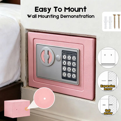 6.4L Digital Safe Box, Electronic Security Safe with Keypad & 2 Emergency Keys, Steel Cash & Valuables Lock Box for Home, Office & Hotel - Image 6