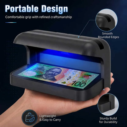 365nm UV Money Detector with Auto Sensor, Counterfeit Currency Verifier, Banknote & Document Checker for AUD, USD, EUR, GBP, CNY & More - Image 3