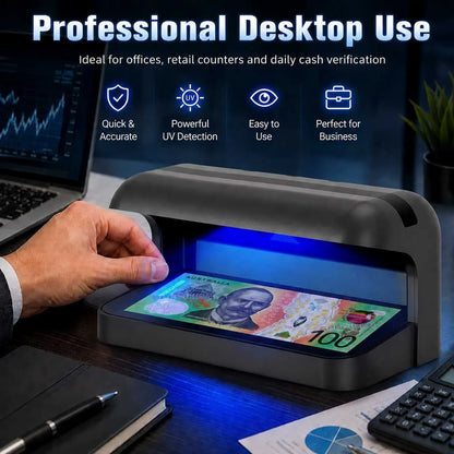 365nm UV Money Detector with Auto Sensor, Counterfeit Currency Verifier, Banknote & Document Checker for AUD, USD, EUR, GBP, CNY & More - Image 5