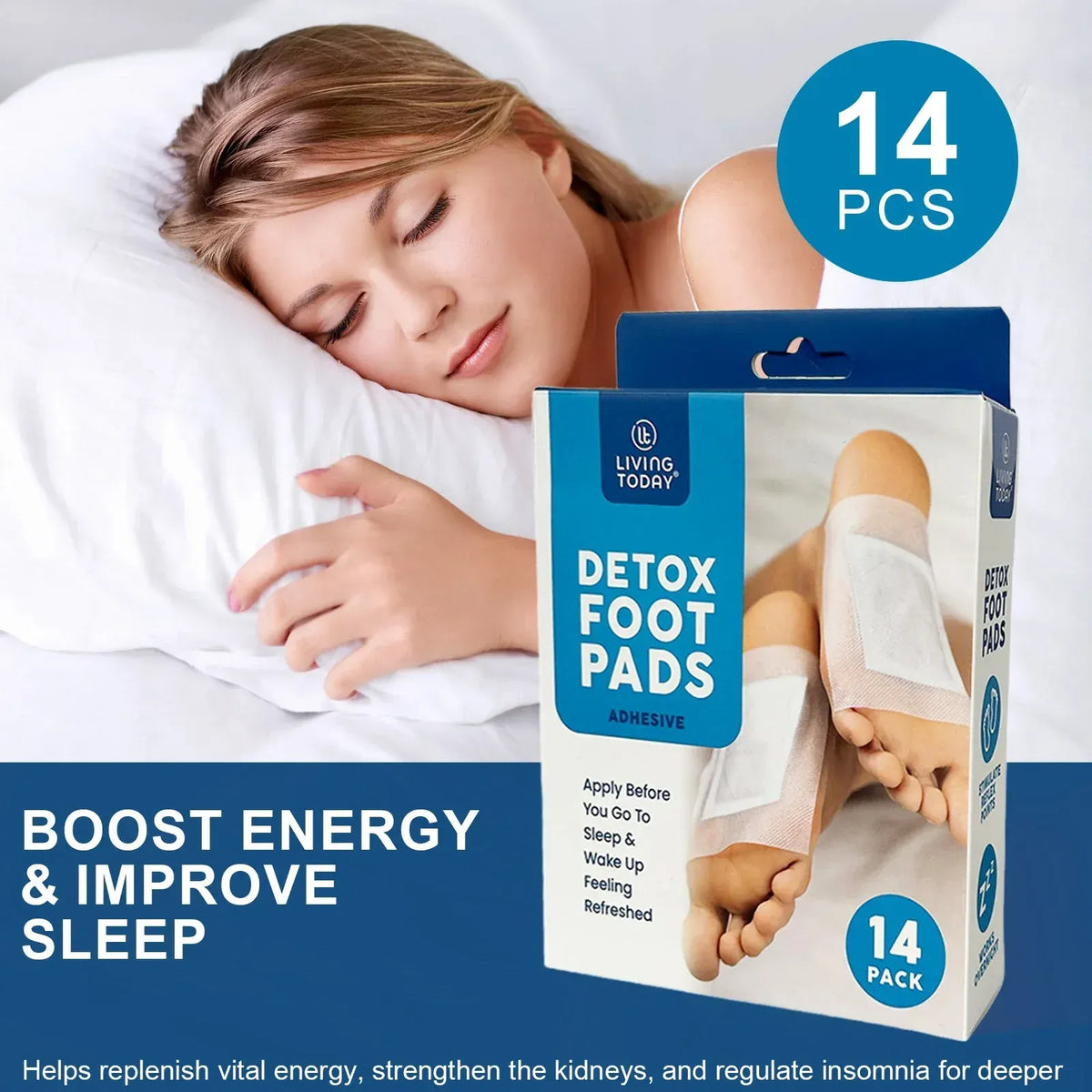 14 Pcs Detox Foot Pads, Cleansing Foot Care Pads for Daily Use, Relaxing Foot Pads for Home, Travel & Overnight Use