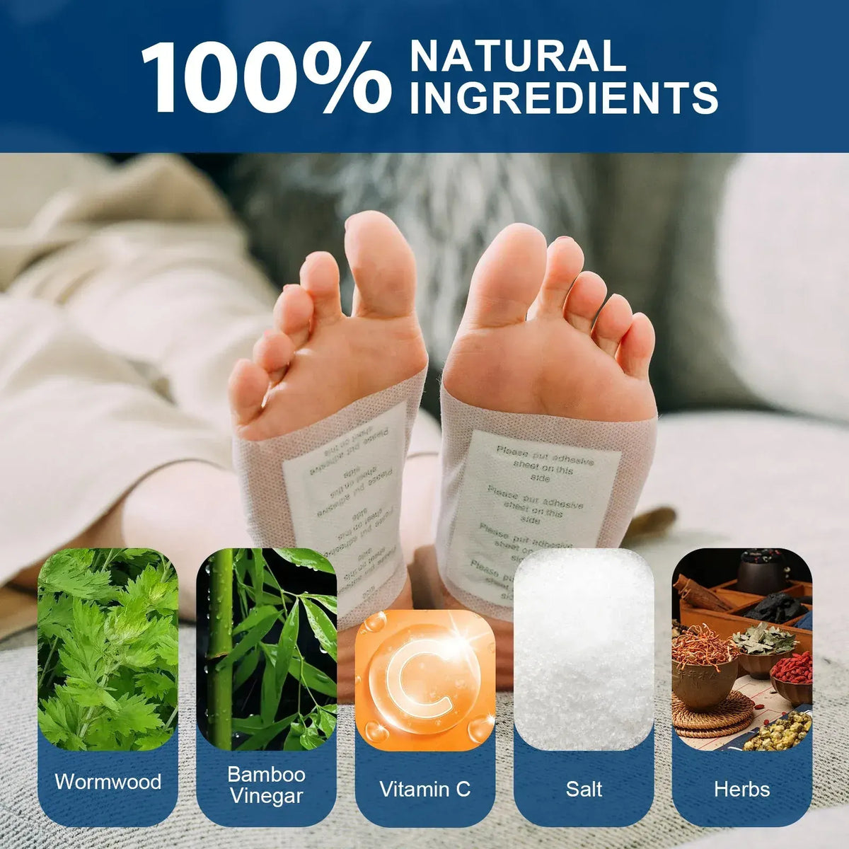 42 Pcs Detox Foot Pads, 100% Natural Herbal Foot Patches, Cleansing & Relaxing Foot Care Pads for Overnight Use - Image 4