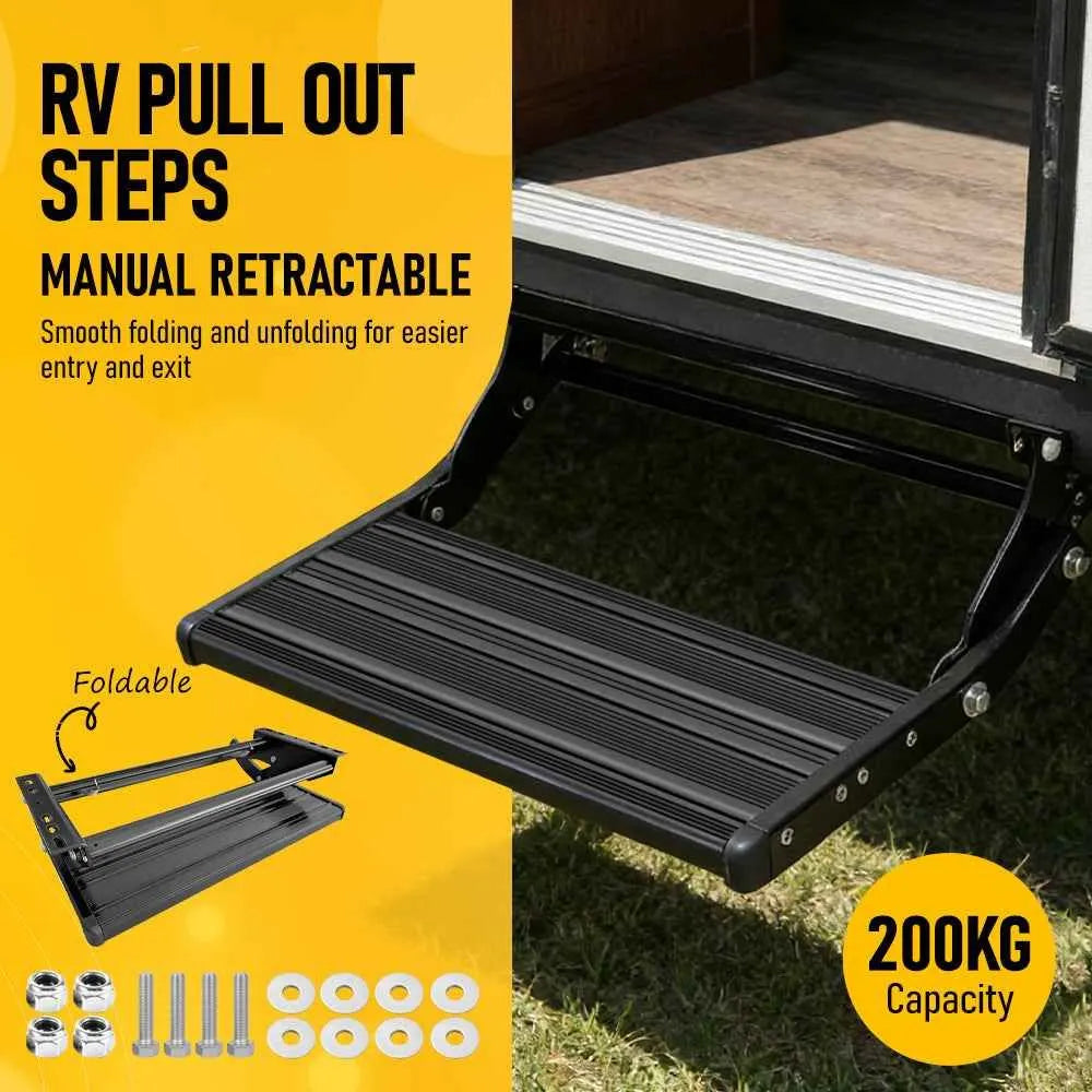 Heavy Duty Pull-Out Caravan Step, Folding Aluminium RV Step(57x55x17cm) - Image 3