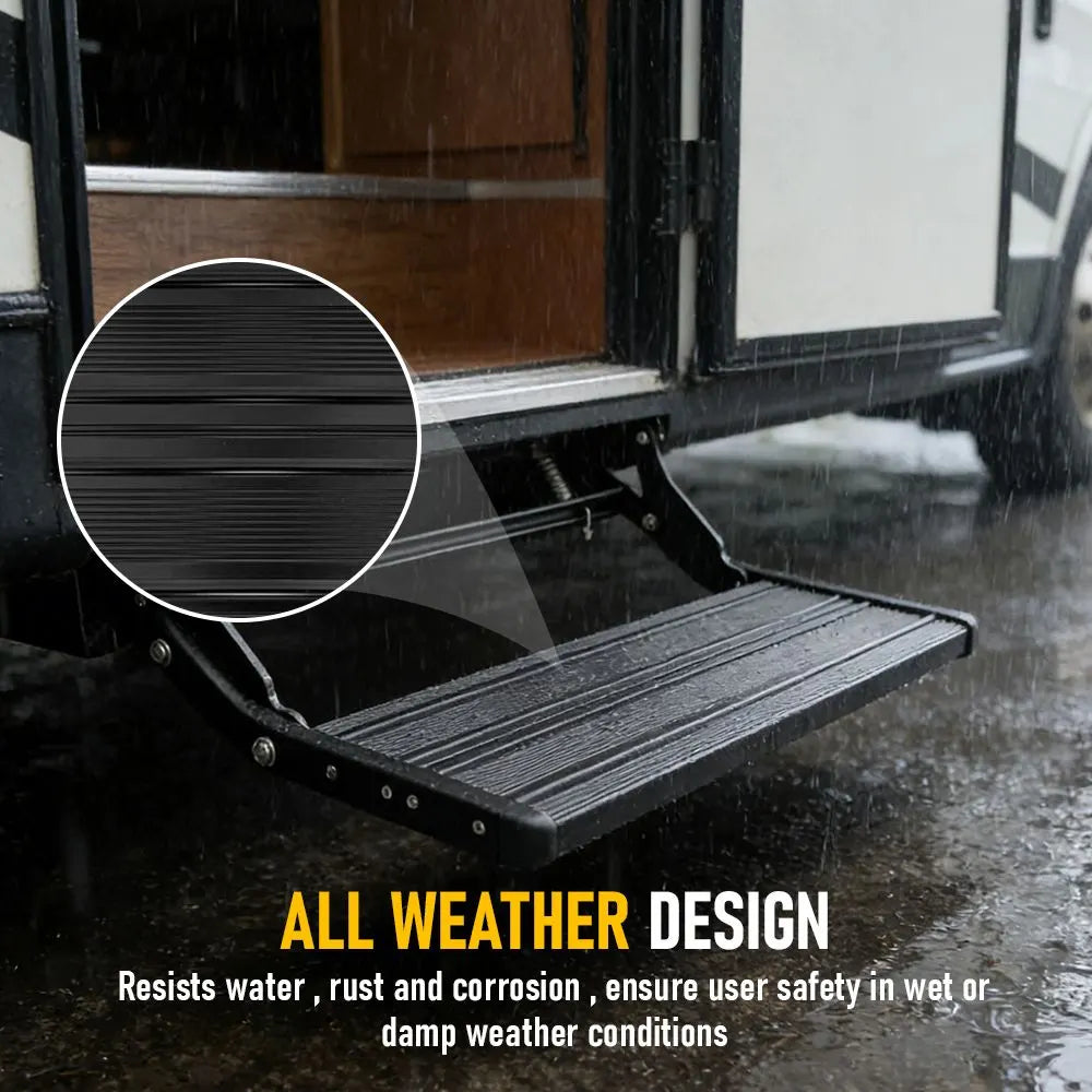 Heavy Duty Pull-Out Caravan Step, Folding Aluminium RV Step(57x55x17cm) - Image 7