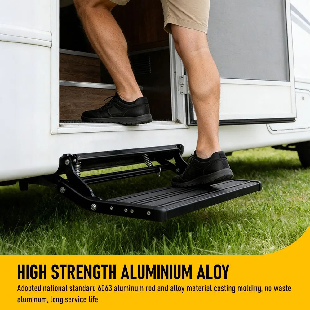 Heavy Duty Pull-Out Caravan Step, Folding Aluminium RV Step(57x55x17cm) - Image 9