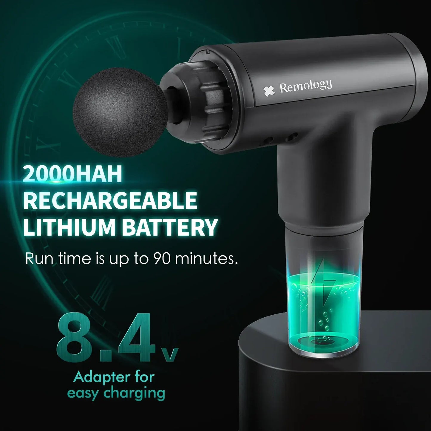 Remology Impact Massage Gun – 6 Speed Deep Tissue Muscle Massager with 4 Interchangeable Heads, Rechargeable Handheld Body Massager for Gym & Home - Image 4